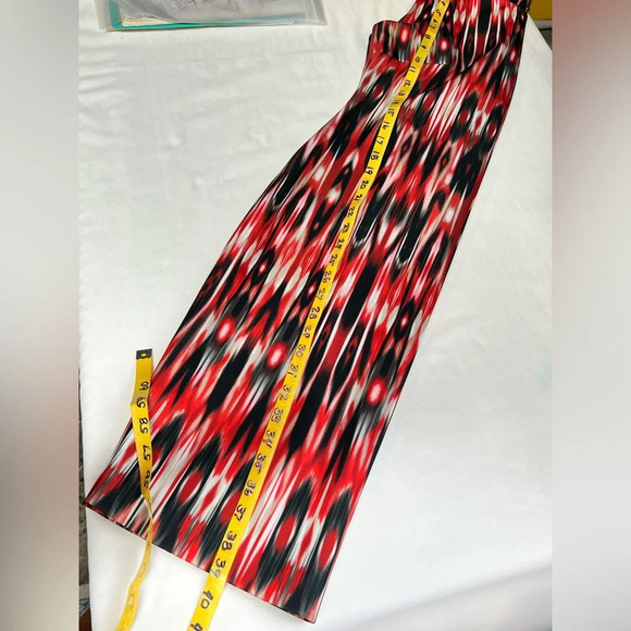 CALVIN KLEIN Red and black abstract print sleeveless sheath dress size 8 - Picture 14 of 14